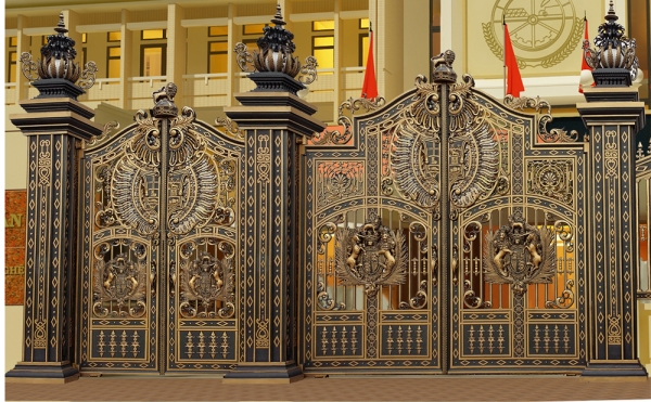 Cửa cổng hợp kim nhôm đúc - Cửa Miền Trung - Công Ty TNHH Thương Mại Và Sản Xuất Miền Trung